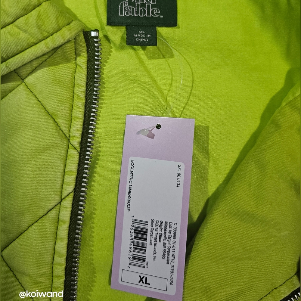Wild Fable Eccentric Lime Quilted Style Jacket Size XL - Picture 3 of 11